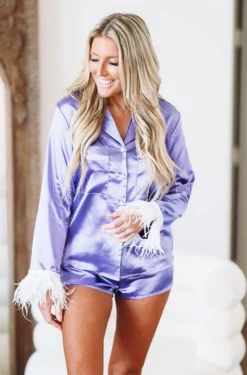 Hazel & Olive A Little Extra Sleep Pajamas Set - Violet NEW ARRIVALS