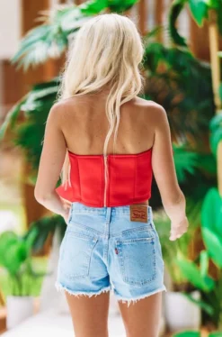 Hazel & Olive NEW ARRIVALS Adore Me Red Crop Top - Red 7 Hazel & Olive NEW ARRIVALS Adore Me Red Crop Top - Red