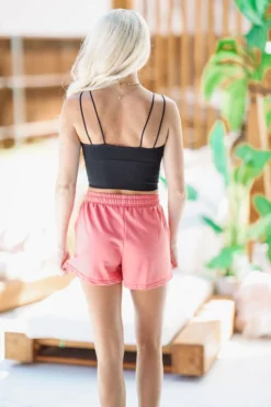 Hazel & Olive At Leisure Terry Cloth Shorts - Red