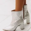 Hazel & Olive Best Of Both Worlds Booties - Silver