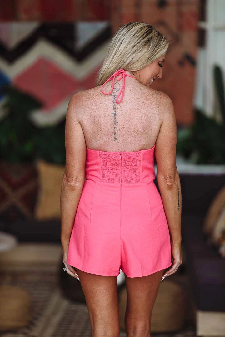 Hazel & Olive NEW ARRIVALS Bow-tiful Romper - Pink 7 Hazel & Olive NEW ARRIVALS Bow-tiful Romper - Pink