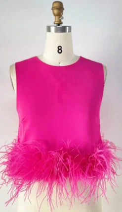 Hazel & Olive NEW ARRIVALS Brooke In Brooklyn Top - Pink Feathers