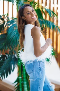 Hazel & Olive NEW ARRIVALS Brooke In Brooklyn Top -White Feathers 11 Hazel & Olive NEW ARRIVALS Brooke In Brooklyn Top -White Feathers