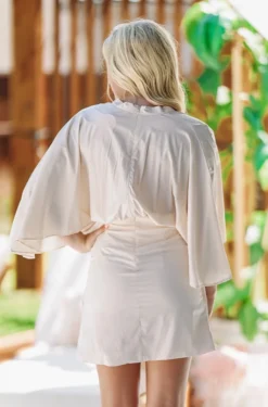 Hazel & Olive Clear Sky Kimono Dress - Cream