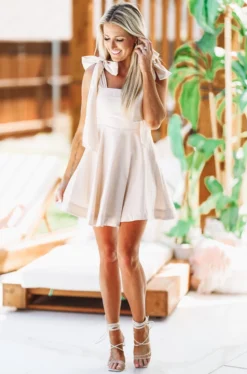 Hazel & Olive Hello There Dress - Tan NEW ARRIVALS