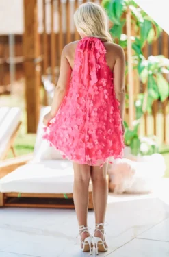 Hazel & Olive Covered In Petals Dress - Hot Pink