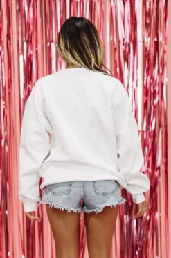 Hazel & Olive NEW ARRIVALS Cowboys And Beer Pullover - White