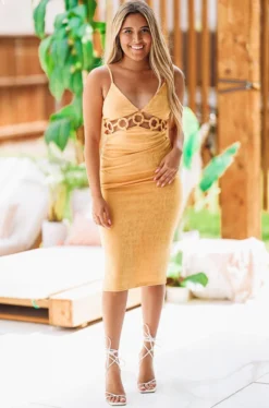 Hazel & Olive NEW ARRIVALS Cozumel Midi Dress - Mango