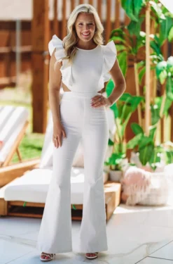 Hazel & Olive NEW ARRIVALS Cut Out For It Jumpsuit - White