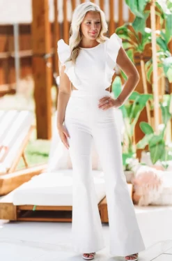 Hazel & Olive NEW ARRIVALS Cut Out For It Jumpsuit - White