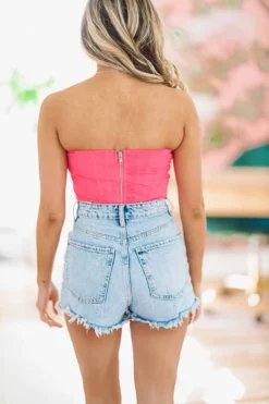 Hazel & Olive NEW ARRIVALS D'Amour Corset Top - Fuchsia Pink