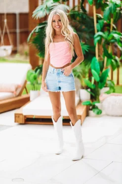 Hazel & Olive NEW ARRIVALS D'Amour Corset Top - Pink