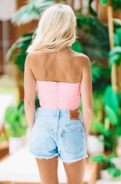 Hazel & Olive NEW ARRIVALS D'Amour Corset Top - Pink 7 Hazel & Olive NEW ARRIVALS D'Amour Corset Top - Pink