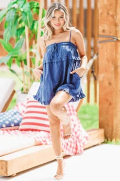 Hazel & Olive NEW ARRIVALS Day Dreamer Romper - Navy