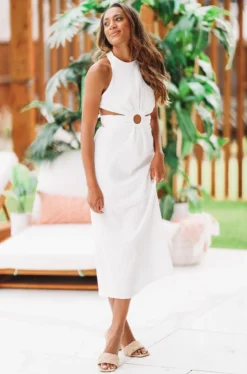 Hazel & Olive Destin To Be Dress - Off White NEW ARRIVALS