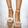Hazel & Olive Double Bow Crystal Heel - Nude