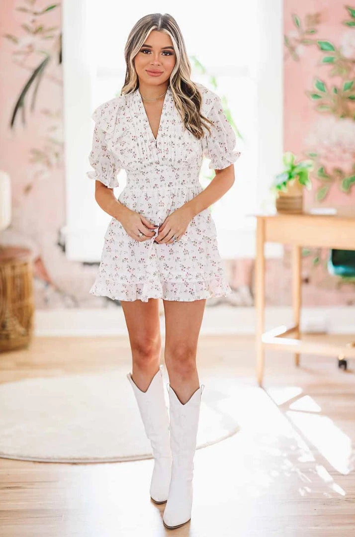 Hazel & Olive Easy Street Floral Dress - White 3 Hazel & Olive Easy Street Floral Dress - White