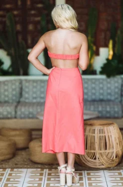 Hazel & Olive NEW ARRIVALS Emory Dress Midi Dress - Coral 5 Hazel & Olive NEW ARRIVALS Emory Dress Midi Dress - Coral