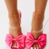 Hazel & Olive Fall In Love Bow Heels - Fuchsia Pink