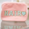 HAZEL & OLIVE Large Hair Travel Pouch - Pink NEW ARRIVALS