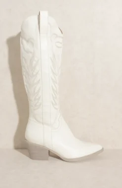 Hazel & Olive Hello Dolly Cowboy Boots - White NEW ARRIVALS