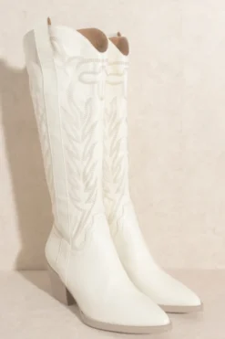 Hazel & Olive Store 22 Hazel & Olive Hello Dolly Cowboy Boots - White NEW ARRIVALS