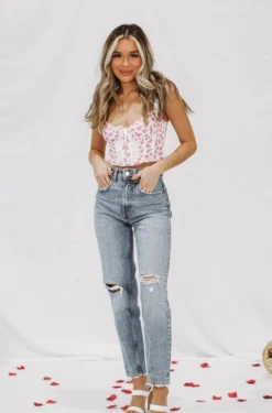 Hazel & Olive Jokes On You Top - Pink And White NEW ARRIVALS