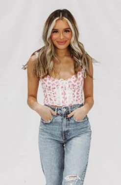 Hazel & Olive Jokes On You Top - Pink And White NEW ARRIVALS