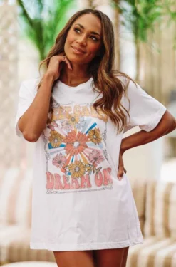 Hazel & Olive Keep Calm Graphic Tee - White NEW ARRIVALS