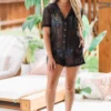 Hazel & Olive Keep It Easy Romper Coverup- Black 2 Hazel & Olive Keep It Easy Romper Coverup- Black