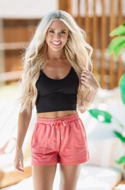 Hazel & Olive Kickin' It Black Crop Top - Black NEW ARRIVALS