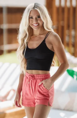 Hazel & Olive Kickin' It Black Crop Top - Black NEW ARRIVALS