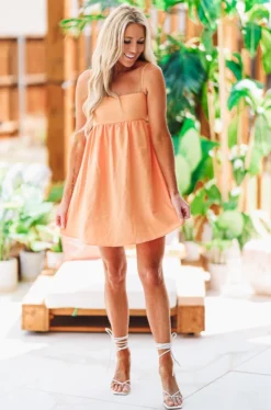 Hazel & Olive NEW ARRIVALS Like Honey Orange Dress - Melon