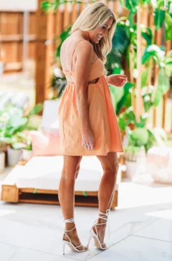 Hazel & Olive NEW ARRIVALS Like Honey Orange Dress - Melon