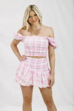 Hazel & Olive NEW ARRIVALS Living Doll Top - Pink Plaid