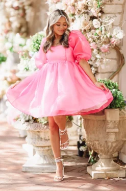 Hazel & Olive NEW ARRIVALS Lotta Love Dress - Hot Pink