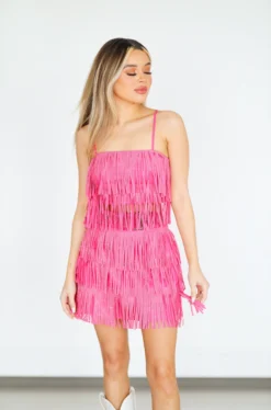 Hazel & Olive NEW ARRIVALS Made In Memphis Fringe Skirt - Hot Pink 11 Hazel & Olive NEW ARRIVALS Made In Memphis Fringe Skirt - Hot Pink