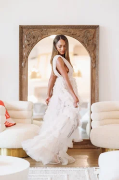 Hazel & Olive NEW ARRIVALS Midnight Dreams Dress - Tan/Nude