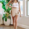Hazel & Olive Move Freely Workout Shorts - Tan