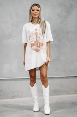 Hazel & Olive Store 24 Hazel & Olive Nashville Music City Tshirt Dress Or Tee - Cream NEW ARRIVALS