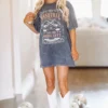 Hazel & Olive Nashville Tour Tshirt Dress Or Tee - Stone Gray