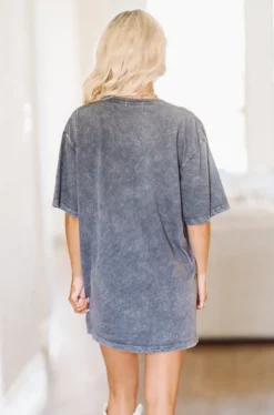 Hazel & Olive Nashville Tour Tshirt Dress Or Tee - Stone Gray