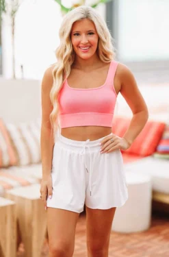 Hazel & Olive Neon Nat Crop Top - Pink