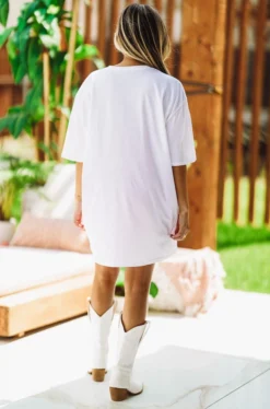 Hazel & Olive Neon Rodeo Graphic Tshirt Dress Or Tee - White 8 Hazel & Olive Neon Rodeo Graphic Tshirt Dress Or Tee - White