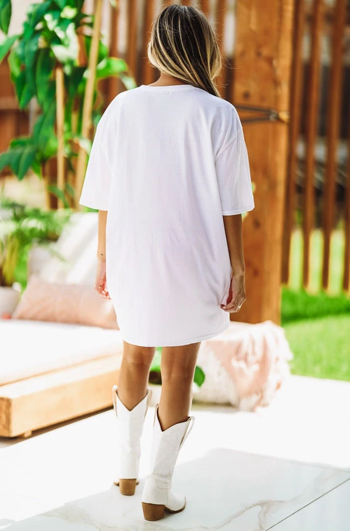 Hazel & Olive Neon Rodeo Graphic Tshirt Dress Or Tee - White 5 Hazel & Olive Neon Rodeo Graphic Tshirt Dress Or Tee - White