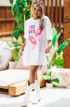 Hazel & Olive Neon Rodeo Graphic Tshirt Dress Or Tee - White 7 Hazel & Olive Neon Rodeo Graphic Tshirt Dress Or Tee - White