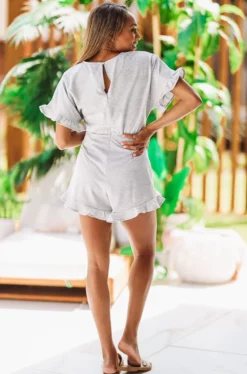 HAZEL & OLIVE Play In Gray Romper - Gray NEW ARRIVALS 6 HAZEL & OLIVE Play In Gray Romper - Gray NEW ARRIVALS