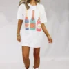 Hazel & Olive Pop Fizz Clink Graphic Tshirt Dress Or Tee - White NEW ARRIVALS