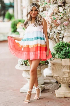 Hazel & Olive Rainbow Daze Sundress - Multi