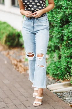 Hazel & Olive Raw Edge Boyfriend Jeans - Light Wash NEW ARRIVALS